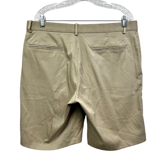 Nike Mens Dri-Fit Golf Shorts Stretch Elastic Waist Slash Pockets Zip Fly Tan 36 - Picture 6 of 7